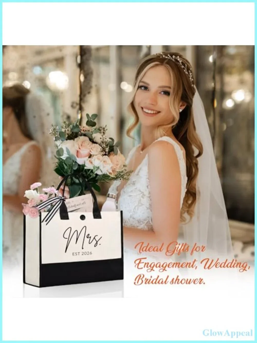 Women's Canvas Tote Bag, Large Capacity, Bridal Shower Gift